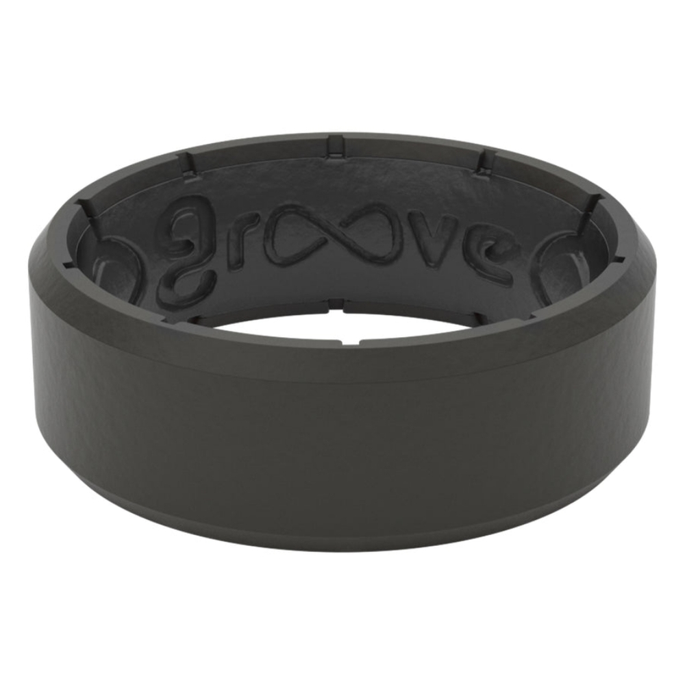 Groove Ring Solid Black Ring New - image 1